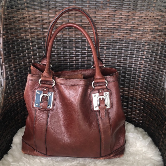 Wilson Leather | Brownish Red Leather Medium Large Tote Bag - Picture 3 of 16